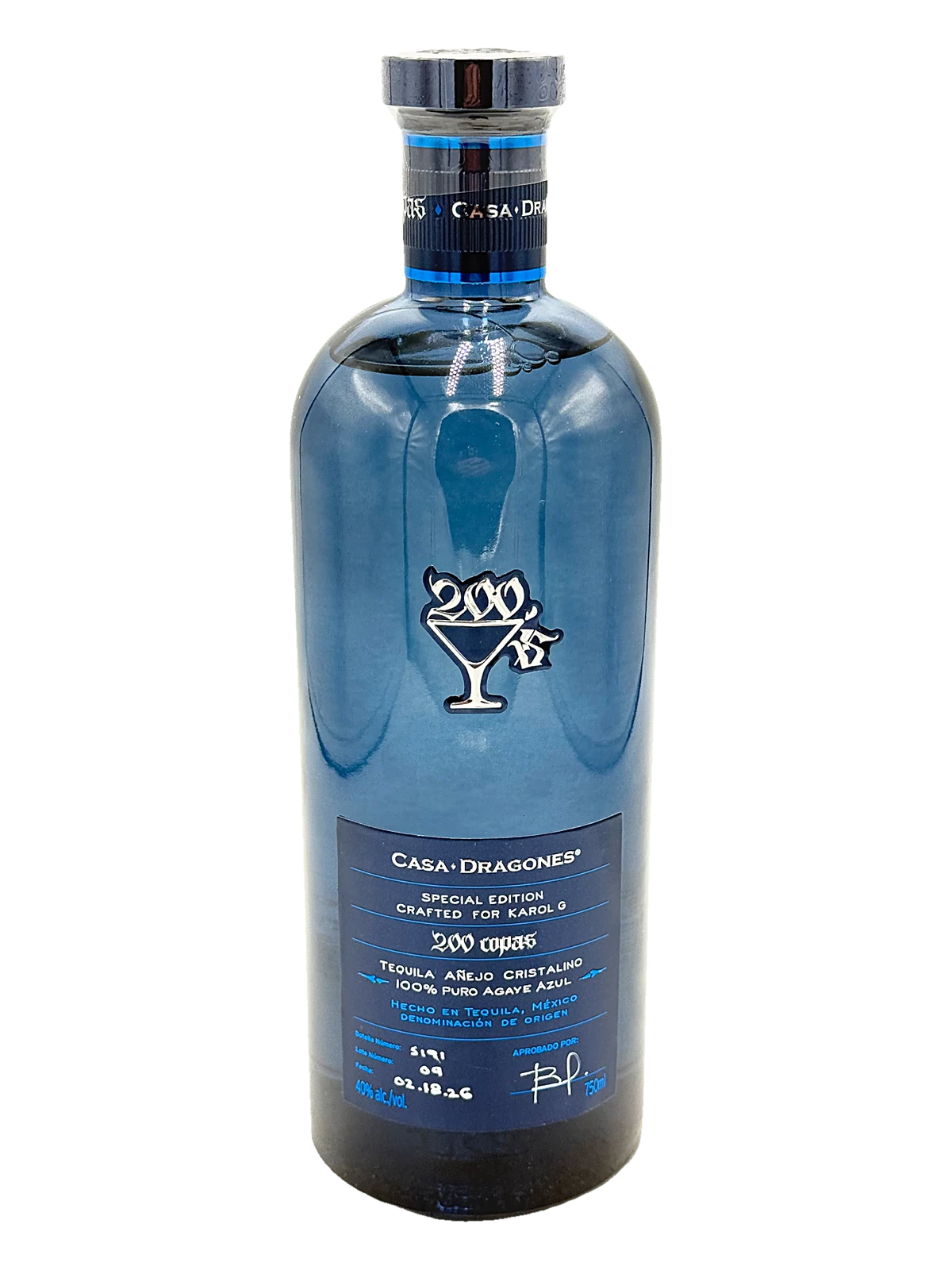 Tequila Casa Dragones 200 Copas Cristalino 750