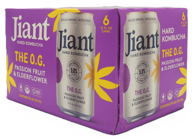 Jiant “The O.G” Passion Fruit & Elderflower Organic Hard Kombucha – 6pk