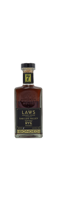 A. D. Law’s Whiskey House Bonded 7 Year San Luis Valley Straight Rye Whiskey 750mL, Colorado