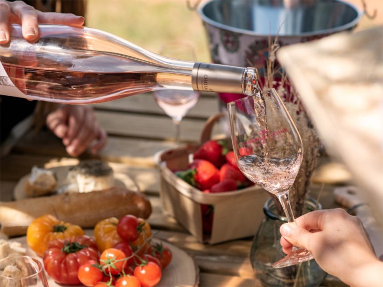 Rose wine bottles for tasting in Boulder